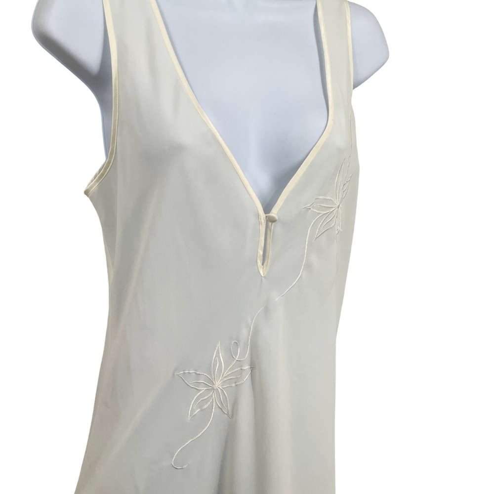 Victoria's Secret Nightgown Womens M Ivory Vintage Floral Sheer Maxi Timeless - Picture 6 of 12